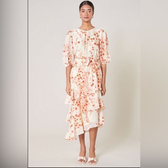 Sugarlips Dresses & Skirts - Sugarlips Love Bomb Celia Asymmetrical Ruffle Midi Dress